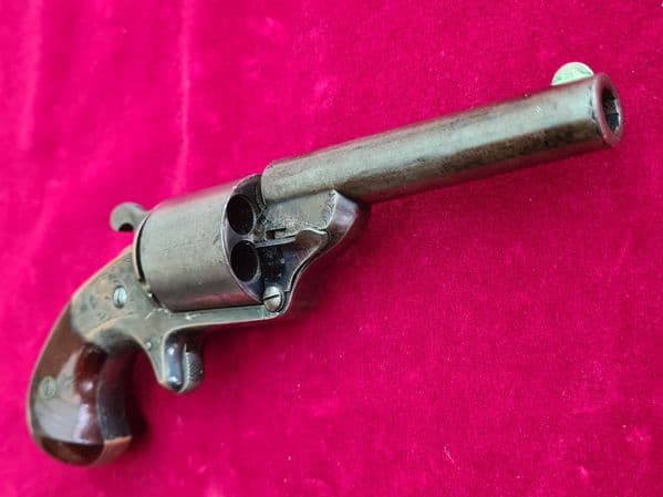 A scarce American Moore's patent front Loading Teat-Fire .32 rimfire revolver. C.1864-1870. Ref 3886